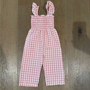 Gingham Pink Kids Jumpsuit
